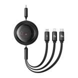 Izvlačni 3-u-1 punjački kabel BASEUS Free2Draw USB‑C/Lightning/Micro 100 W, 1,1 m, crni