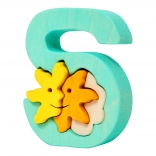 Drveno slovo S sa suncem – slagalica za umetanje FAUNA