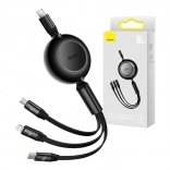 Baseus Bright Mirror 4 izvlačni 3-u-1 kabel USB-C / Lightning / Micro USB 100 W, 1,1 m, crni