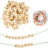 Drvene navlake perlice s slovima small foot – set 300 kom