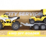 Četverocikl s prikolicom i buggyjem na baterije sa svjetlom i zvukom