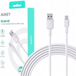Aukey USB‑C na USB‑A kabel 1 m 60 W PD s najlonskim opletom bijeli