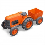 Traktor s prikolicom narančasti od Green Toys