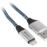 Mrežni kabel USB 2.0 Lightning iPhone crno-plavi 1 m