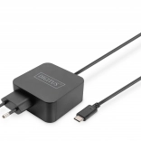 Mrežni USB‑C PD 3.0 punjač 65 W s integriranim kabelom 1,2 m, crni