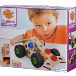 Drvena građevna konstrukcijska igračka trkaći auto 3u1 35 dijelova EICHHORN CONSTRUCTOR
