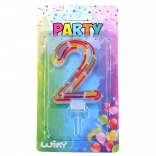 Rođendanska svijeća broj 2 s crtama