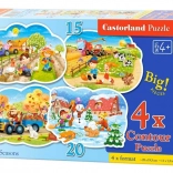 Puzzle 4u1 Četiri godišnja doba 8, 12, 15 i 20 dijelova