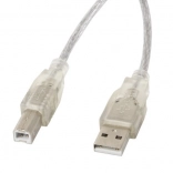 USB 2.0 kabel AM-BM 3M proziran