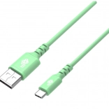 Silikonski USB–USB‑C kabel 1 m, zeleni, brzo punjenje