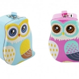 Limena kasica u obliku sove s lokotom, 16 cm, 2 boje