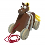 Drveni konjić na povlačenje s klapatanjem