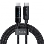 MCDODO USB‑C na USB‑C kabel s zaslonom, 60 W, 1,2 m, crni