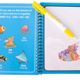 Vodena bojanka knjižica s kistom – morski životinje, plava