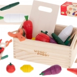 drvena magnetska povrća za rezanje u sandučiću s dodacima