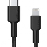 Lightning na USB-C kabel 1,2 m, najlonska pletenica, crni
