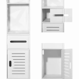 Bijela kupaonska ormarić 80 cm s policama