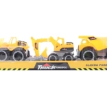 Set građevinskih vozila – bager, kiperi i utovarivač (3 kom)