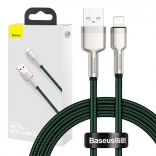 USB kabel Lightning BASEUS Cafule 1 m, 2,4 A – zeleni