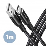 USB kabel Axagon USB-C na USB-A, 1m, crni