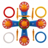 Dječja igra s bacanjem prstenova i košara s lopticama u mrežici