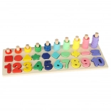 Drveni edukativni sorter i abakus 2-u-1 Montessori 13 × 36 cm