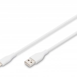 Silikonski kabel USB-A - USB-C 60W 1m Bijeli