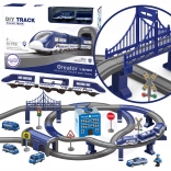 Električna policijska željeznička pruga s autima, 92 dijela, 300 cm