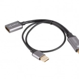 Adapter HDMI (muški) na DisplayPort (ženski) 4K na kabelu 20 cm, srebrni