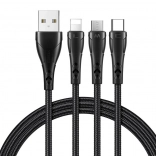 Punjački kabel 3u1 USB na USB‑C / Lightning / Micro USB 1,2 m crni mcdodo