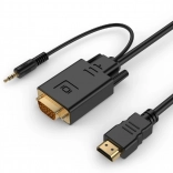 HDMI u VGA pretvarač s 3,5 mm audio, 1,8 m, crni