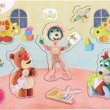 Drvene slagalice s umetanjima Bobaski i Miś – 8 dijelova