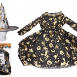 Karnevalski kostim vještice – zlatni (haljina i šešir)