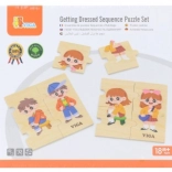 VIGA drvene edukativne slagalice odijevanje djece, 28 dijelova