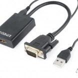 VGA u HDMI pretvarač 15 cm crni