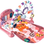 Edukativna podloga za igru s klavirom i zvečkama – ružičasta