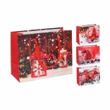 Darovna papirnata vrećica, božićna, veličina S, 18 × 23 × 10 cm