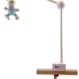 Hess drveni držač za vrtešku iznad krevetića – ružičasti, s čvrstom stezaljkom