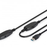 Aktivni produžni USB 3.0 kabel Tip A/A crni 10 m
