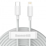 Baseus Simple Wisdom set kabela USB‑C na Lightning 20 W PD, 1,5 m, bijela (2 kom)