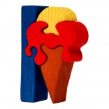 Fauna abeceda – slovo I sladoled drvena umetaljka puzzle