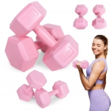 Set šesterokutnih bučica 2×4 kg, roze – ModernHome