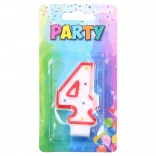 Rođendanska svijeća broj 4 crvena