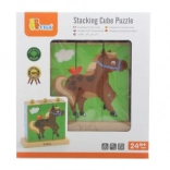 VIGA nasadne kocke – domaće životinje (9 kockica)