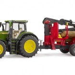 Bruder traktor John Deere sa stražnjom prikolicom i kladama