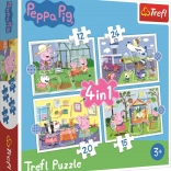 Puzzle 4u1 Peppa Pig za djecu 3+