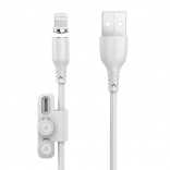 Magnetski kabel za punjenje 3-u-1 FONENG X62, USB na USB‑C / Lightning / Micro USB, 1 m, bijeli