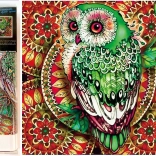 Dijamantno slikanje 7D sova na crvenoj mandali 30 × 30 cm