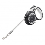 automatska fleksibilna uzica Dogness 5 m s baterijskom lampom i držačem za vrećice (siva)