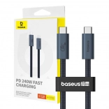 USB‑C kabel BASEUS Flash 240 W, 1 m, opleteni, 40 Gbps